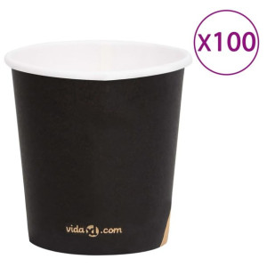 Papierowe kubki, 120 ml, 100 szt., czarne
