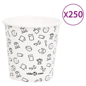 Papierowe kubki, 120 ml, 250 szt., biało-czarne