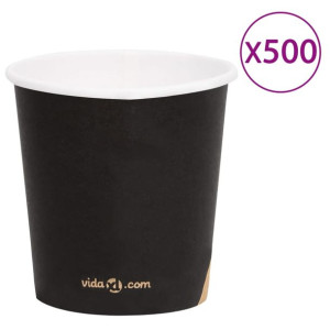 Papierowe kubki, 120 ml, 500 szt., czarne