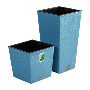 Doniczki na kwiaty Donice Zestaw FURU SQUARE DFS300 DFS300L Niebieskie