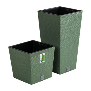 Doniczki na kwiaty Donice Zestaw FURU SQUARE DFS300 DFS300L Zielone