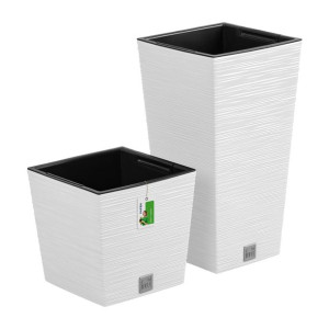 Doniczki na kwiaty Donice Zestaw FURU SQUARE DFS240 DFS240L Biały