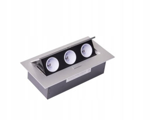 Power Port Listwa Przedłużacz Biurkowy Aluminium