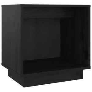 Szafka nocna, czarna, 40x30x40 cm, lite drewno sosnowe