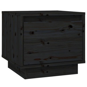 Szafka nocna, czarna, 35x34x32 cm, lite drewno sosnowe