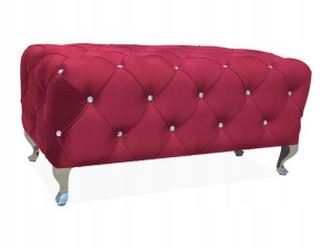 Puf / Ławka Hestia Velvet Bordo 59/ Srebrny Signal