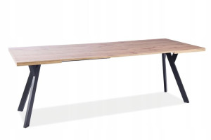 Stół Merlin Dąb Artisan / Czarny 90(240)x90 Signal
