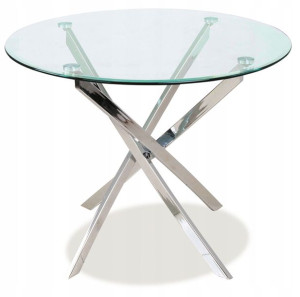Stół Agis Transparentny/chrom Fi 90x90 Signal