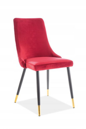 Krzesło Piano Velvet Czarny/bordo Bluvel 59 Signal