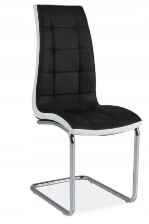 Krzesło H103 Chrom Czarny/białe Ekoskóra Signal