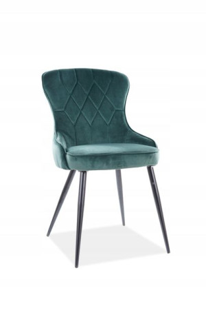 Krzesło Lotus Velvet Czarny/zielo Bluvel 78 Signal