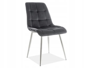 Krzesło Chic Velvet Chrom/czarny Bluvel 19 Signal