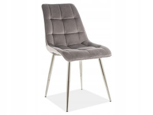 Krzesło Chic Velvet Chrom /szary Bluvel 14 Signal