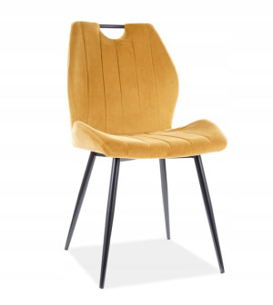 Krzesło Arco Velvet Czarny/curry Bluvel 68 Signal