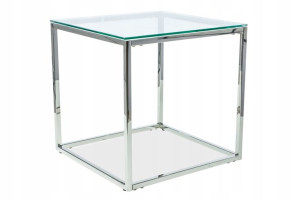 Ława Hilton B Transparentny / Srebrny 55x55 Signal