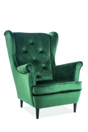 Fotel Lady Velvet Zielony Bluvel 78 /wenge- Signal