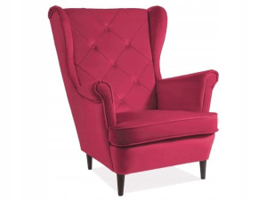 Fotel Lady Matt Velvet 59 Bordo/ Wenge Signal