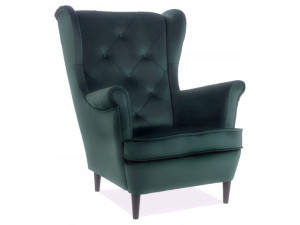 Fotel Lady Matt Velvet 75 Zielony / Wenge Signal