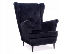 Fotel Lady Matt Velvet 99 Czarny / Wenge- Signal