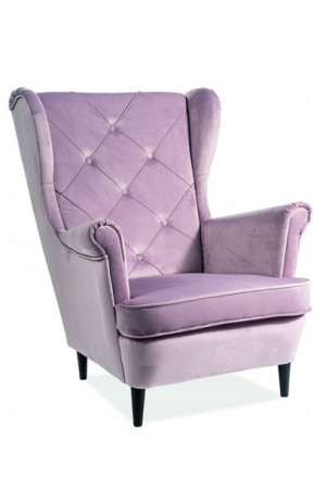 Fotel Lady Velvet Antyczny Róż 52 / Wenge- Signal