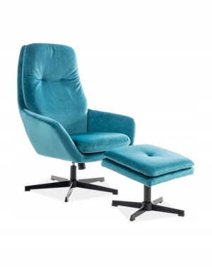 Fotel Ford Velvet Turkus Bluvel 85 - Signal