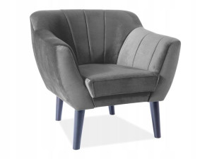 Fotel Trefl 1 Velvet Szary Bluvel 14/ Wenge Signal