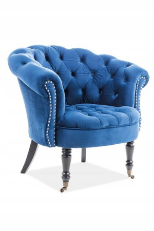 Fotel Philips Velvet Granatowy Bluvel 86 - Signal