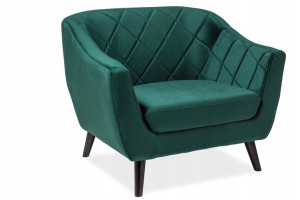 Fotel Molly 1 Velvet Zielony 78 / Wenge - Signal