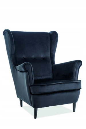 Fotel Lord Velvet Czarny Bluvel 19/ Wenge - Signal