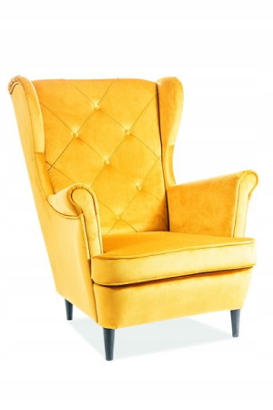 Fotel Lady Velvet Curry Bluvel 68 / Wenge- Signal