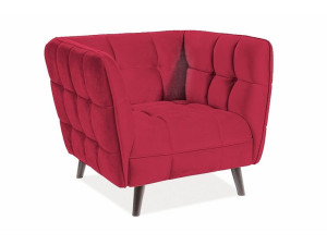 Fotel Castello 1 Velvet Bordowy 59 / Wenge- Signal