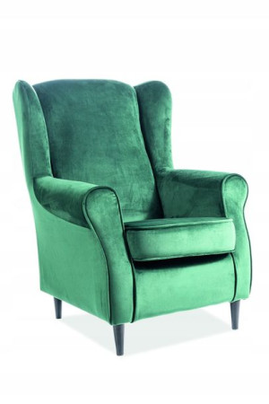 Fotel Baron Velvet Zielony 78 / Wenge - Signal