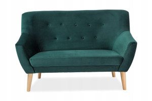 Sofa Nordic 2 Velvet Zielony Tapicerka /buk Signal