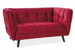 Sofa Castello 2 Velvet Bordowy 59 / Wenge- Signal