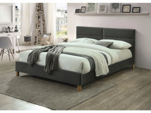 Łóżko Sierra Velvet160x200szary/dąb Tap.150 Signal