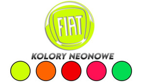Wycinana naklejka FIAT kolory neonowe