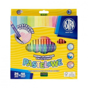 Kredki Pastelowe ołówkowe dwustronne 24/48