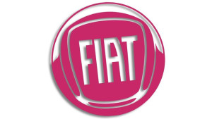 Wycinana naklejka FIAT różowa