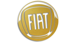 Wycinana naklejka FIAT złota