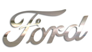 Wycinana naklejka FORD chrom