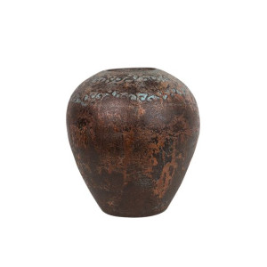 Wazon dekoracyjny ceramiczny miedziano-turkusowy N