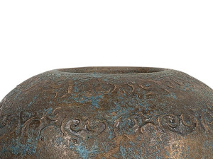 Wazon dekoracyjny ceramiczny złoto-turkusowy NIDA