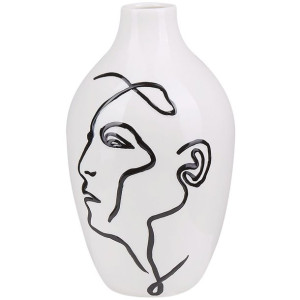 Wazon na kwiaty ceramiczny biały HELIKE