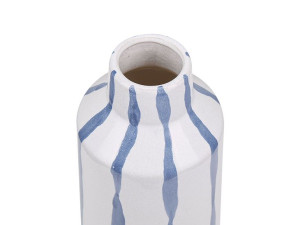 Wazon na kwiaty ceramiczny biały z niebieskim ASSU