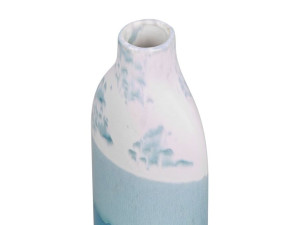 Wazon na kwiaty ceramiczny 30 cm biało-niebieski C