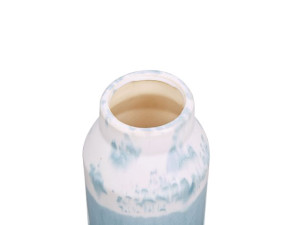 Wazon na kwiaty ceramiczny biało-niebieski CHAMAIZ