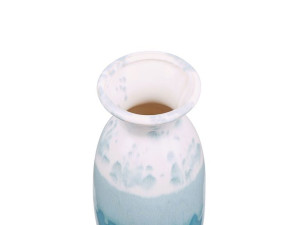 Wazon na kwiaty ceramiczny biało-niebieski CHALCIS
