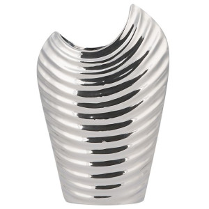 Wazon dekoracyjny ceramiczny srebrny ECETRA