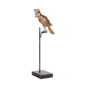 Figurka papuga złota COCKATOO