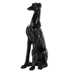 Figura dekoracyjna podłogowa pies czarna GREYHOUND